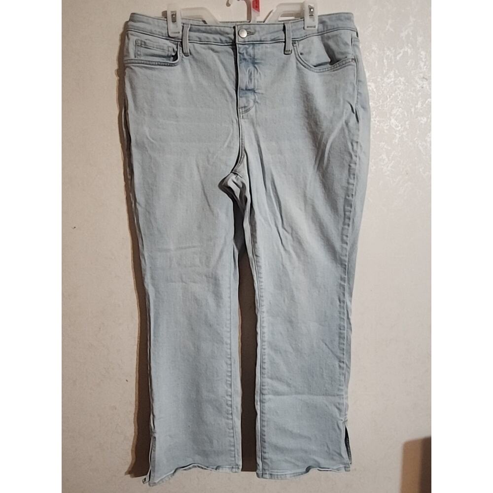 NYDJ Barbara Fit is Everything Light Washed Jean Stretch sz 16 Slit Bootcut